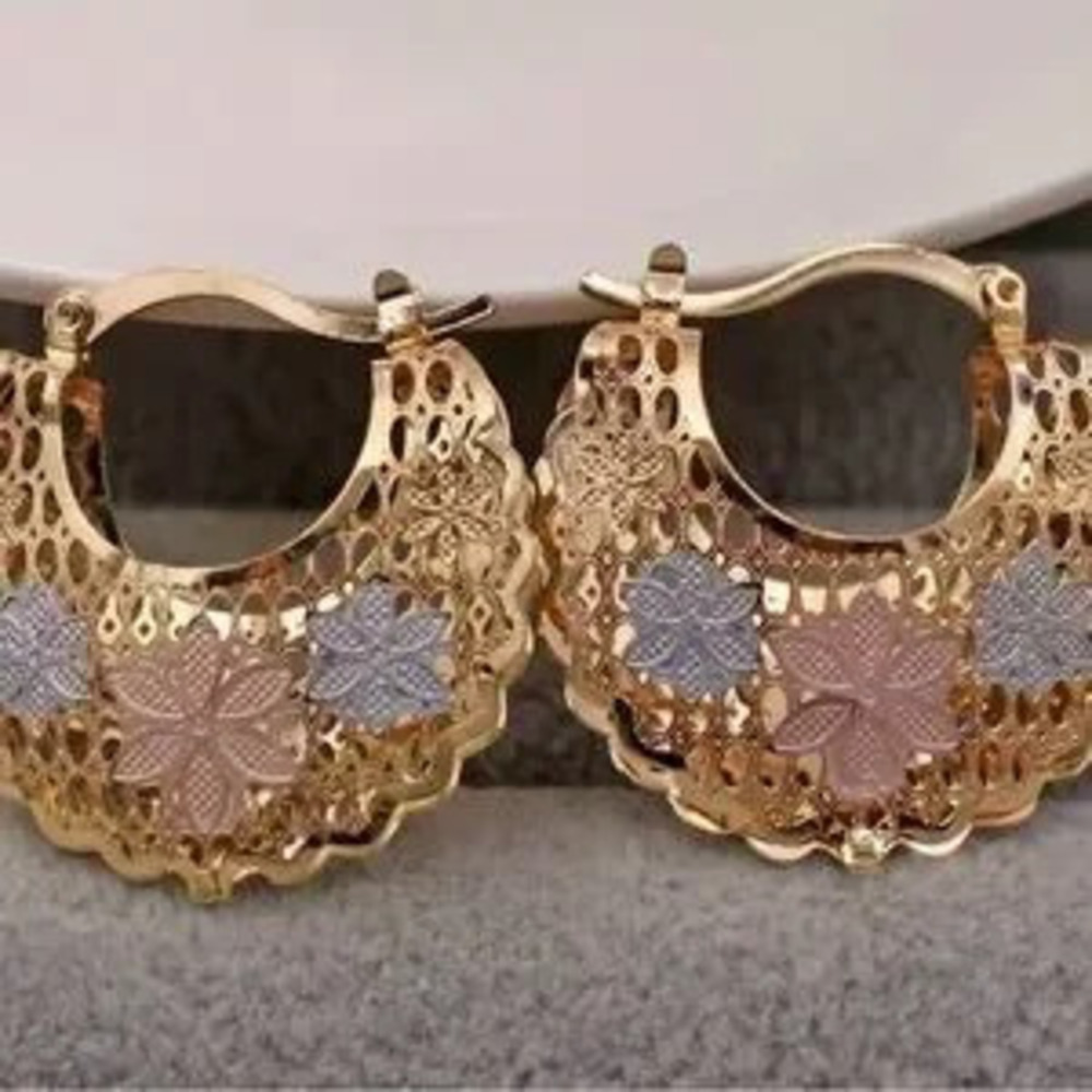 Wide Rose Gold Hoop Earrings